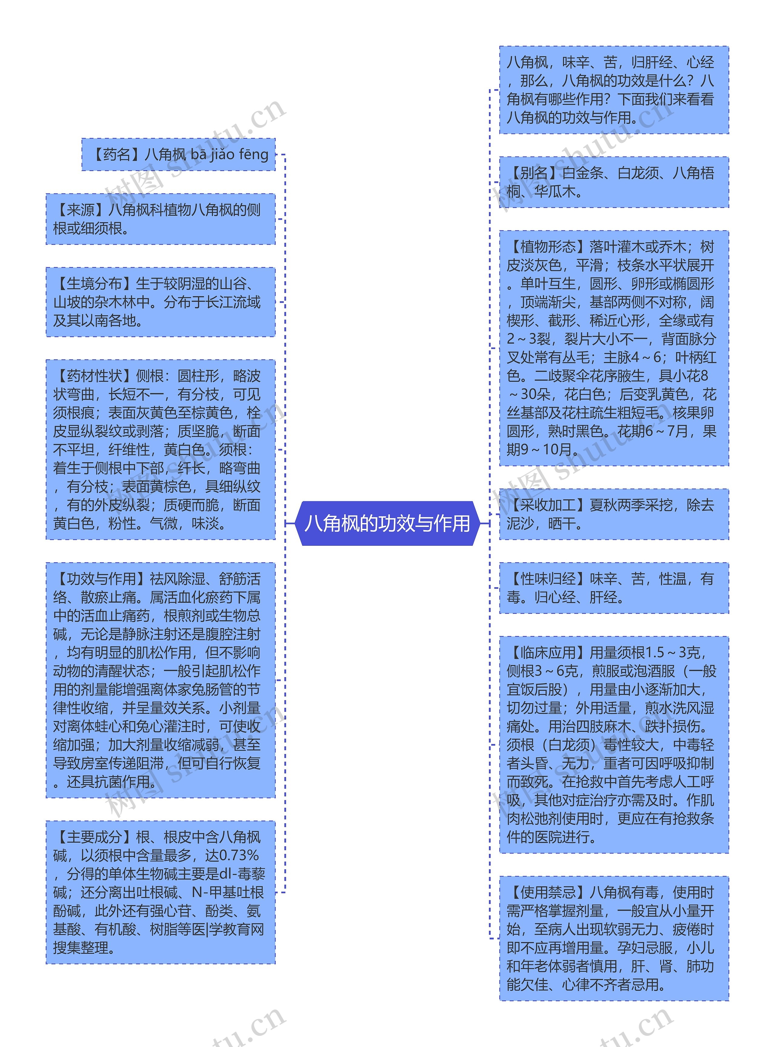 八角枫的功效与作用思维导图