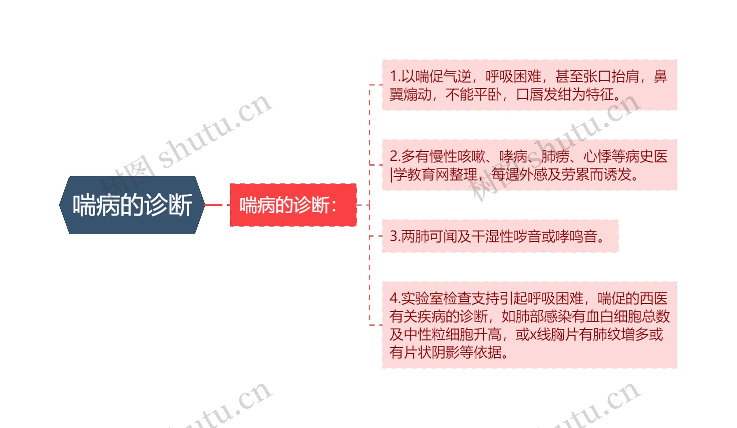 喘病的诊断思维导图