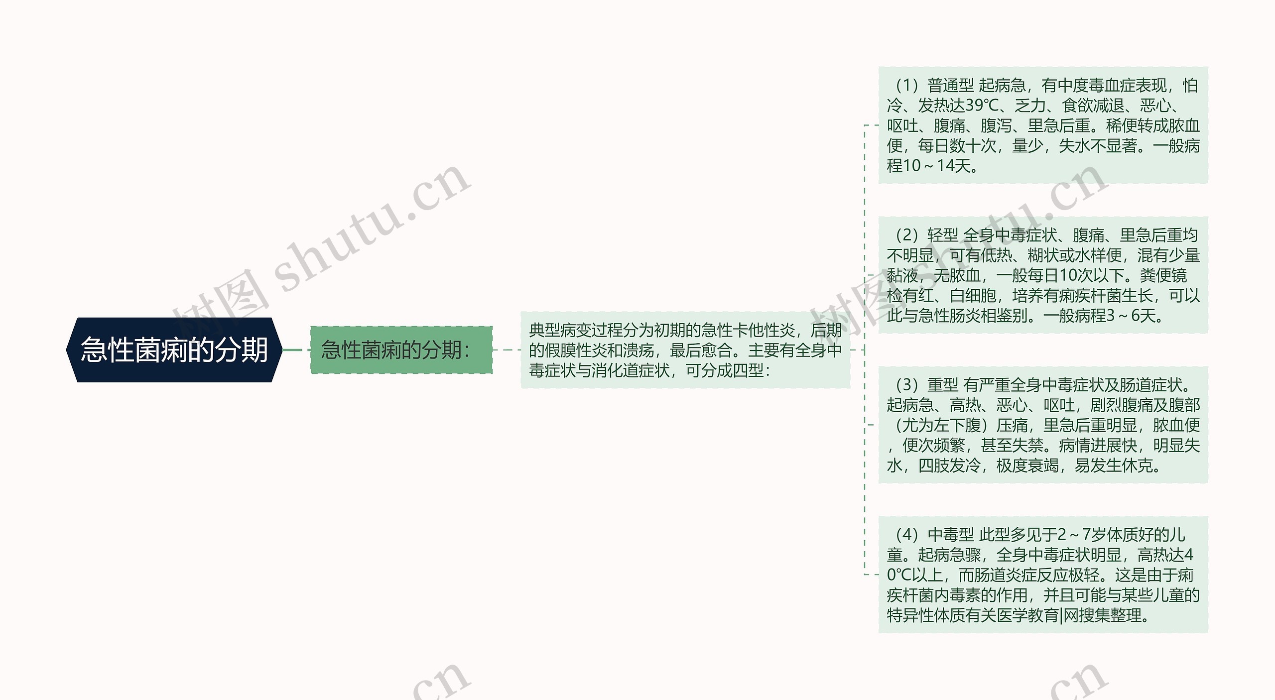 急性菌痢的分期思维导图