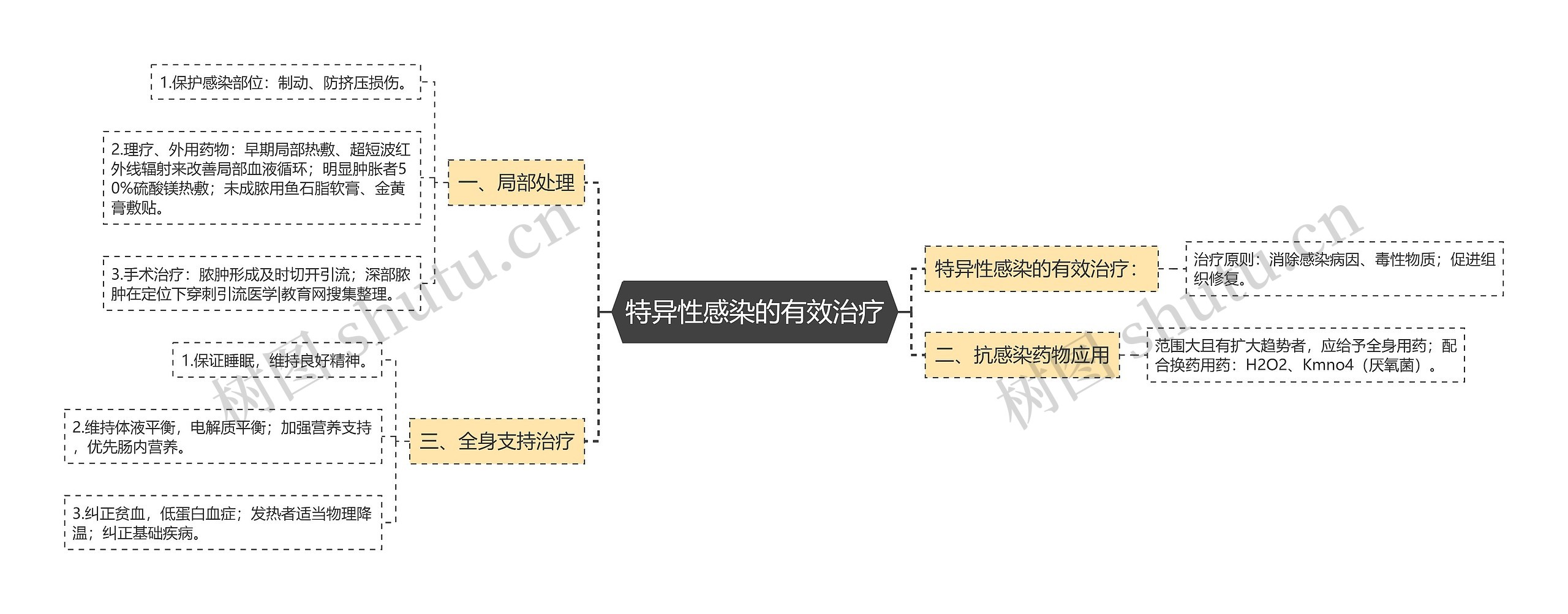 特异性感染的有效治疗思维导图