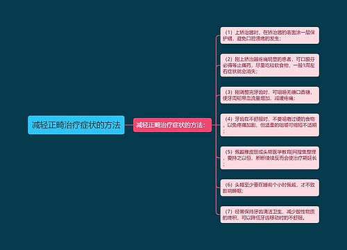 减轻正畸治疗症状的方法