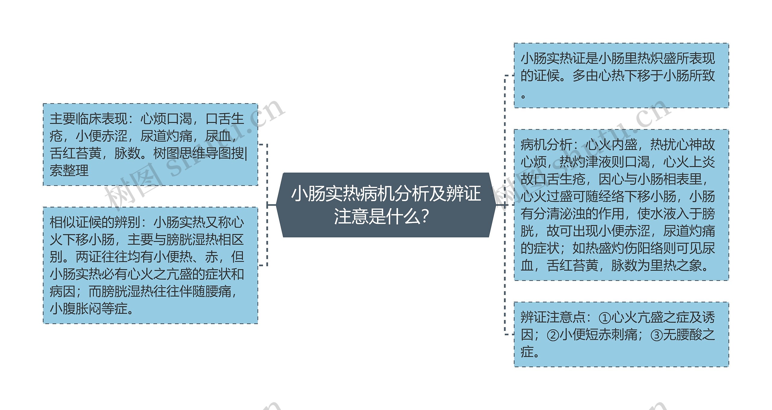 小肠实热病机分析及辨证注意是什么？思维导图