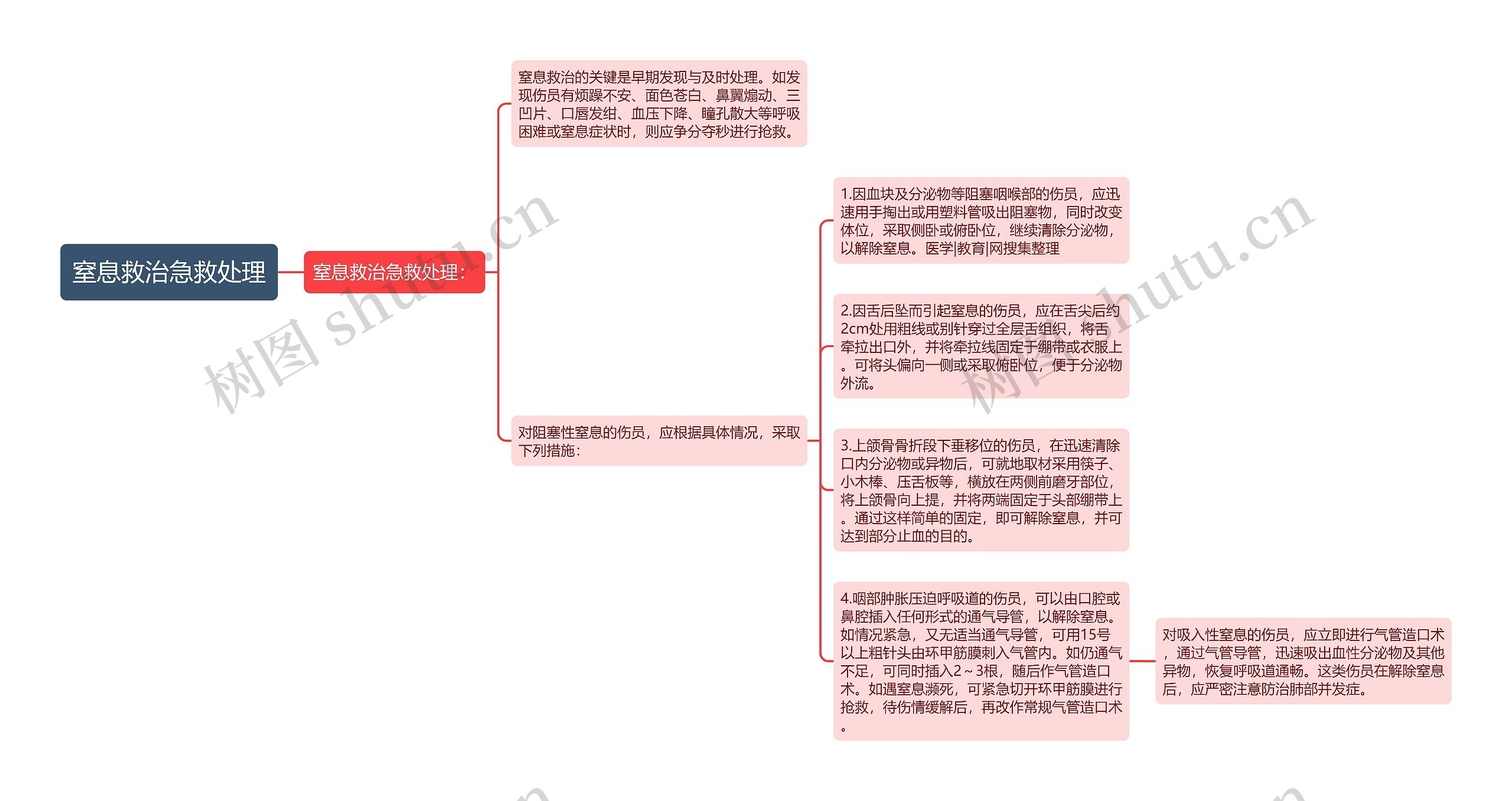 窒息救治急救处理思维导图