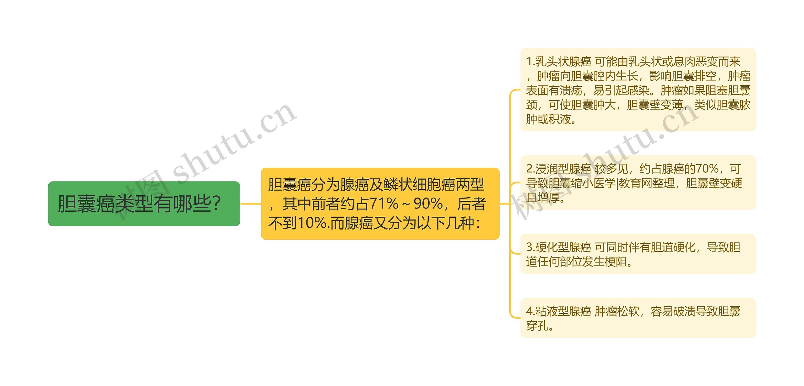 胆囊癌类型有哪些？思维导图