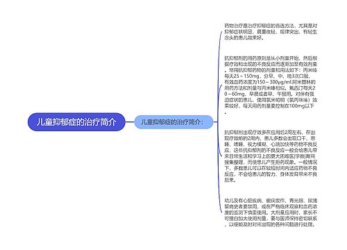 儿童抑郁症的治疗简介