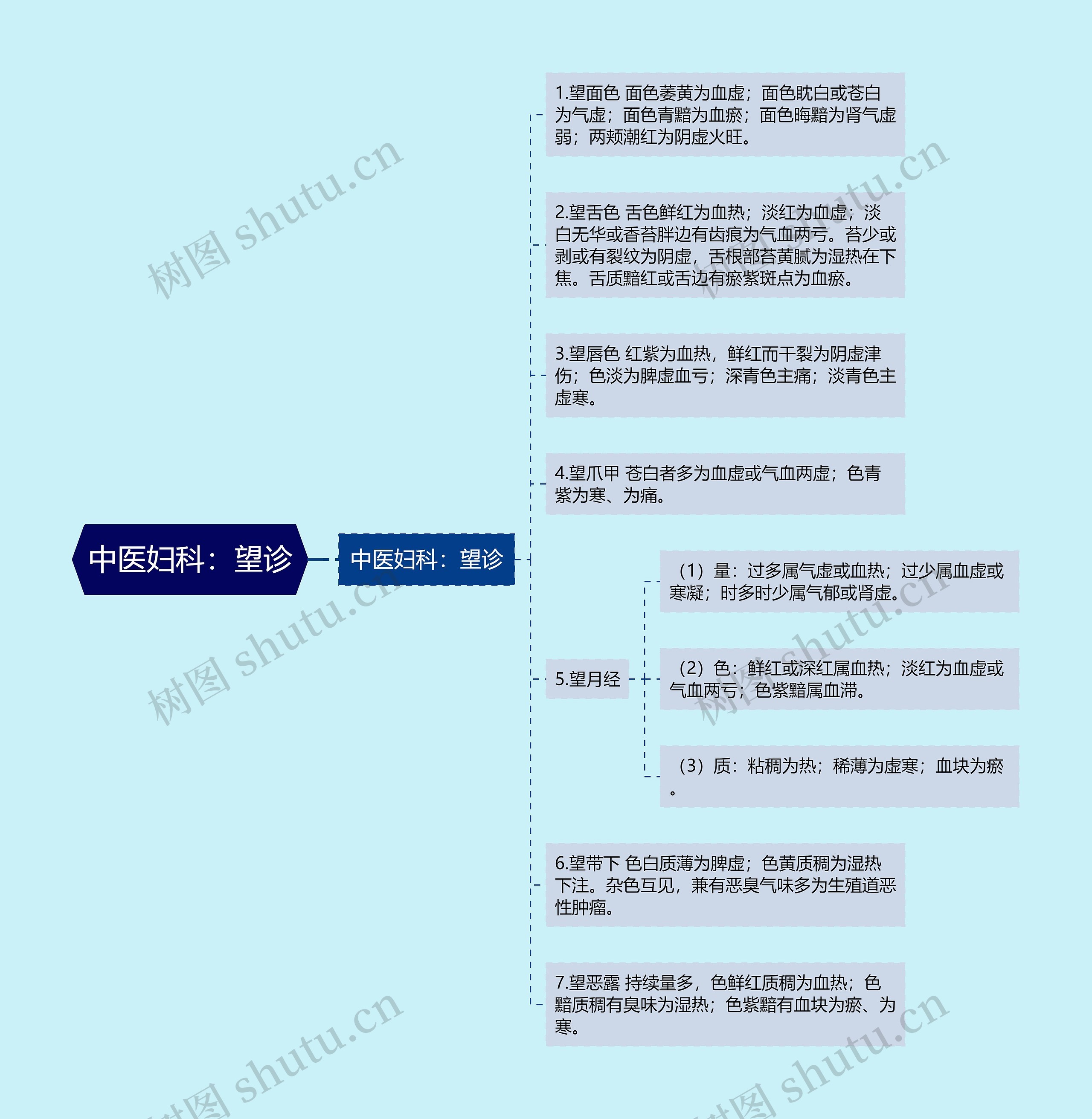 中医妇科：望诊思维导图