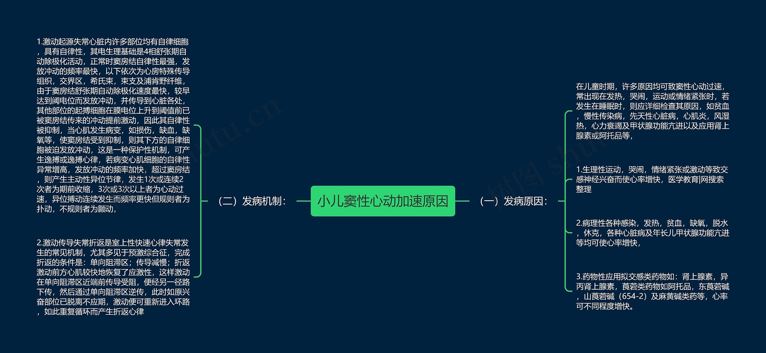 小儿窦性心动加速原因思维导图