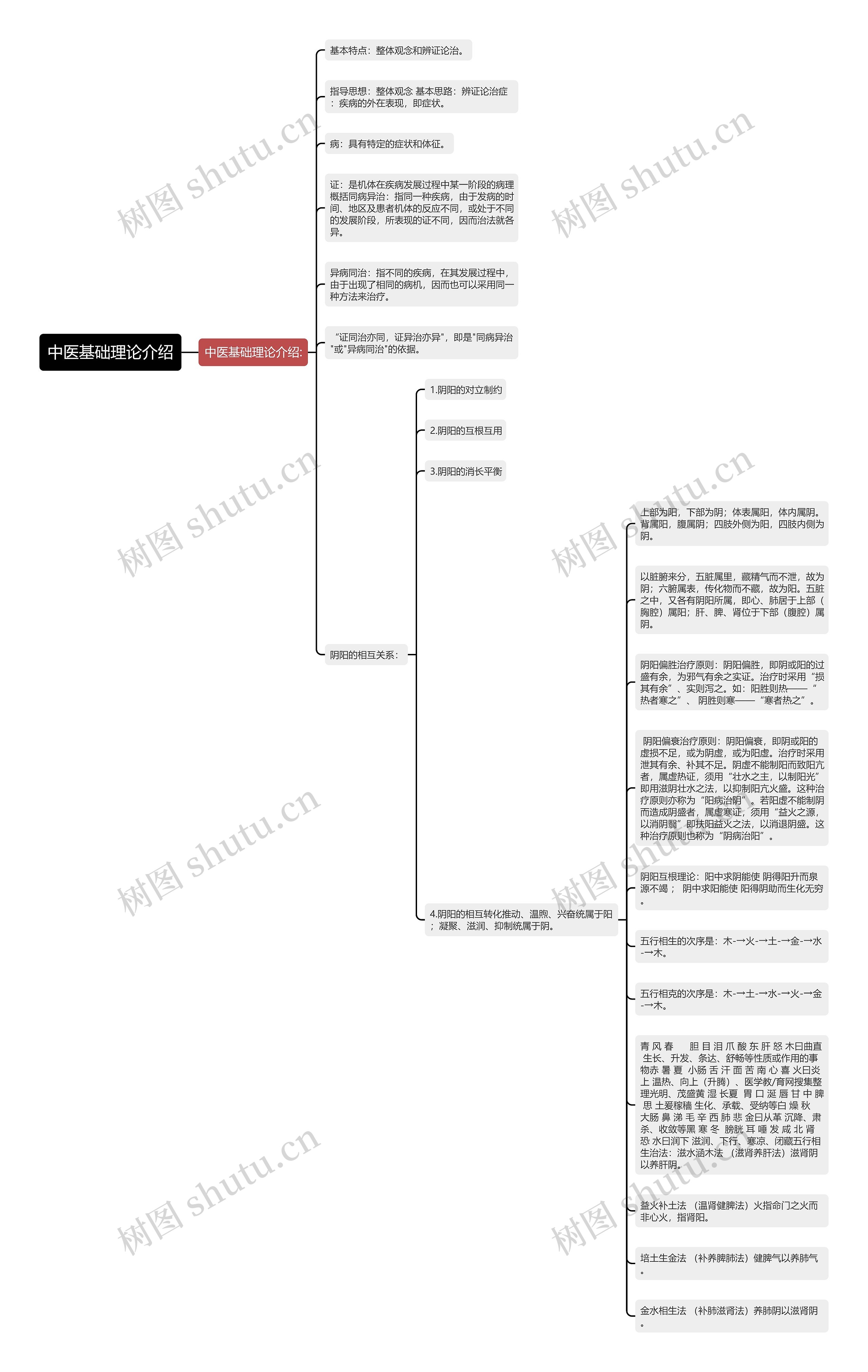 中医基础理论介绍思维导图