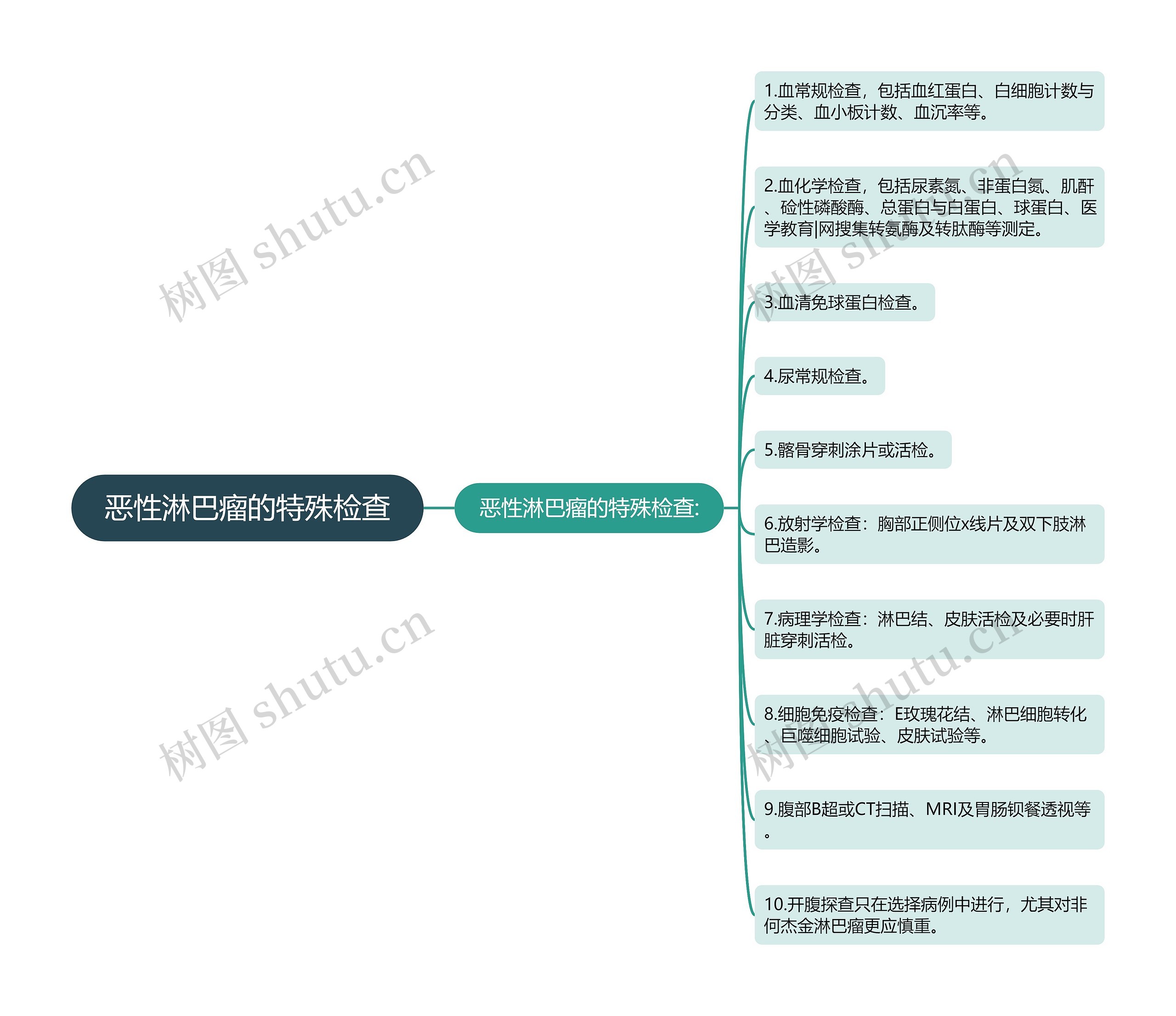 恶性淋巴瘤的特殊检查思维导图