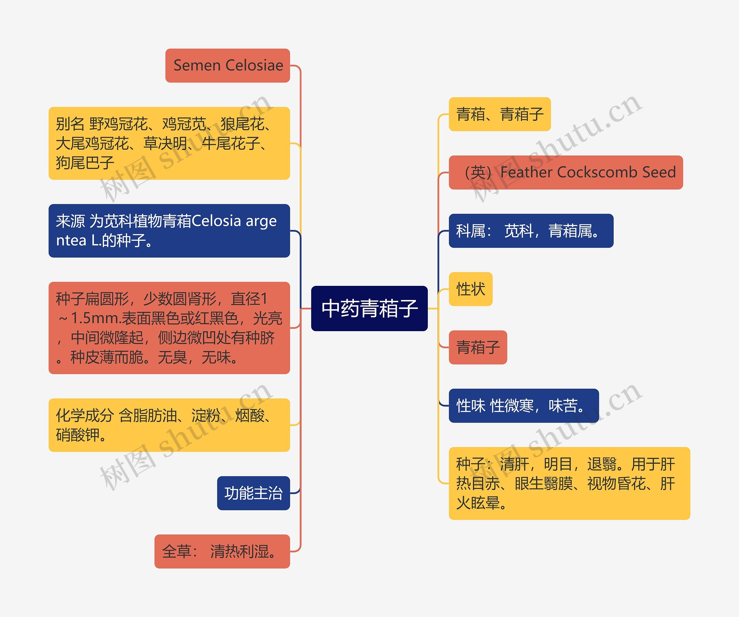 中药青葙子思维导图