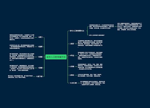 老年人口腔保健方法