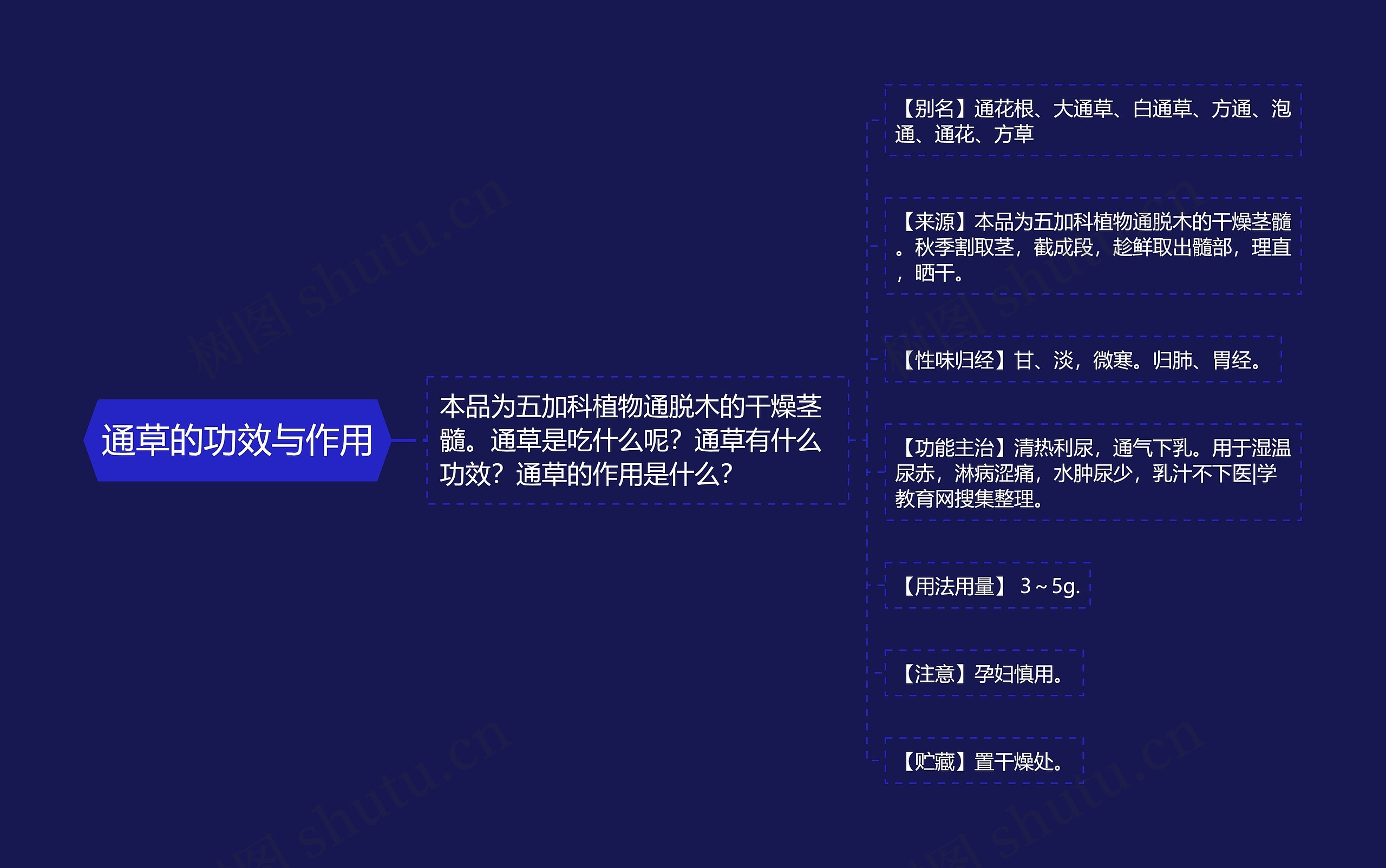 通草的功效与作用思维导图