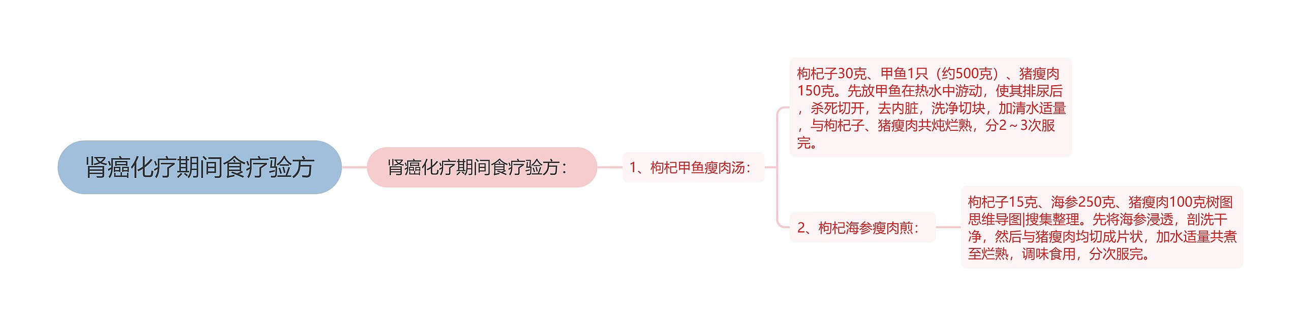 肾癌化疗期间食疗验方思维导图