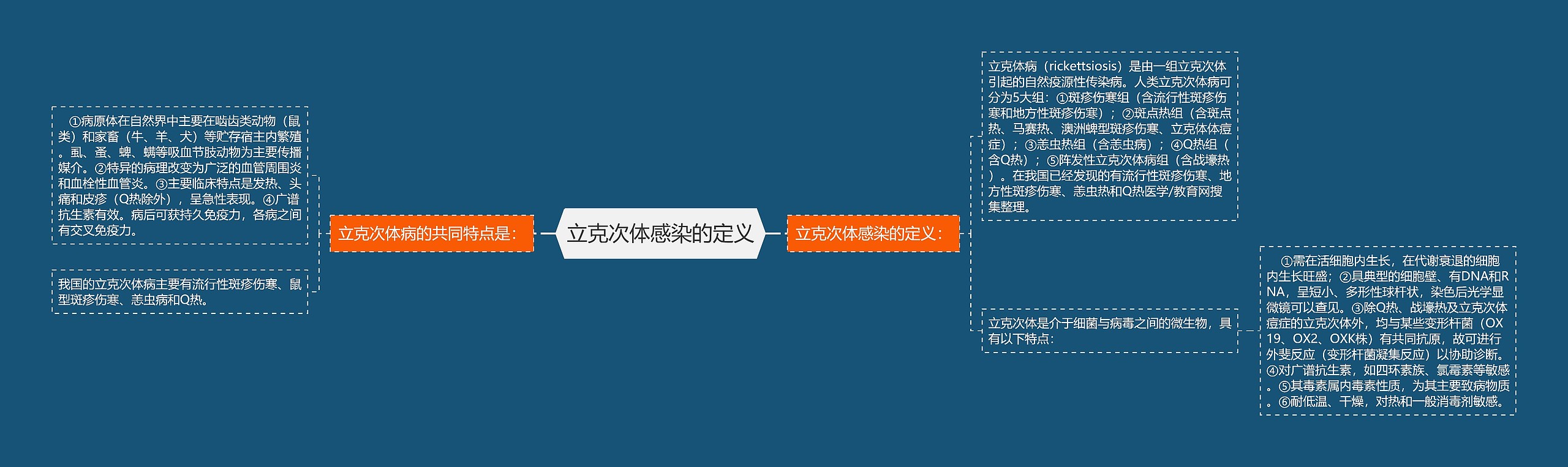 立克次体感染的定义思维导图