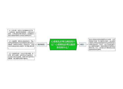 心理紊乱的常见病因有什么？心理紊乱的常见临床表现有什么？