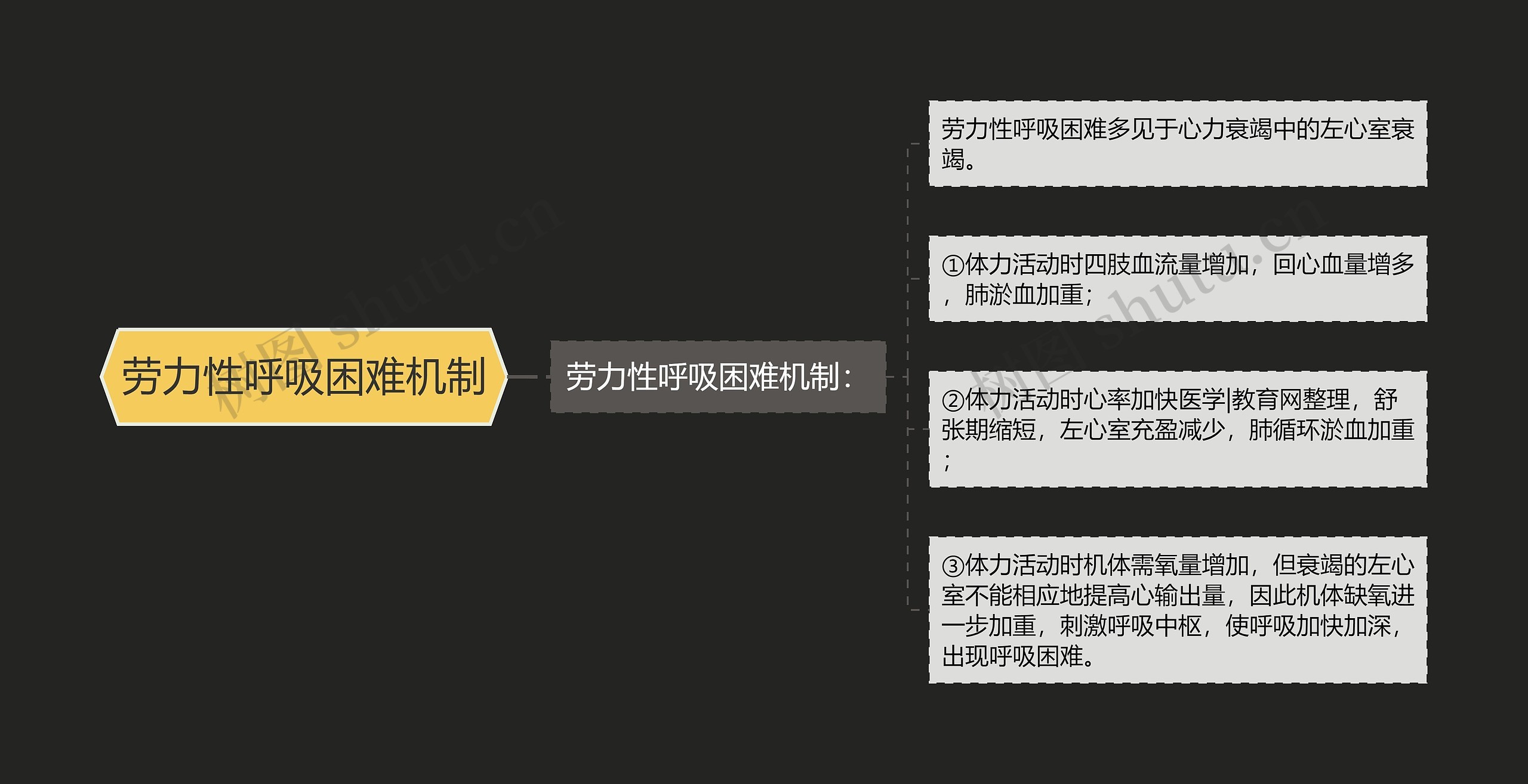 劳力性呼吸困难机制思维导图