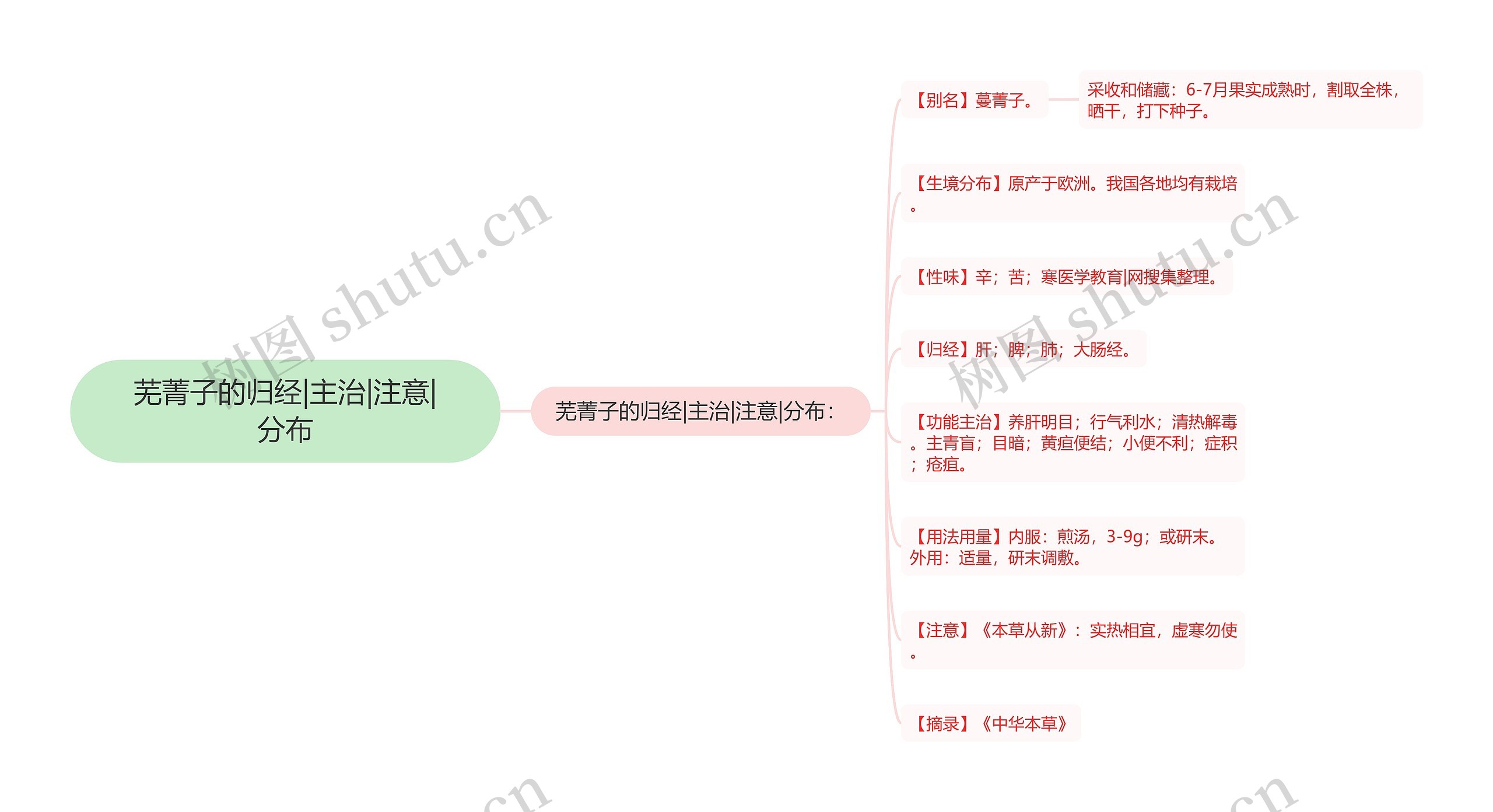 芜菁子的归经|主治|注意|分布