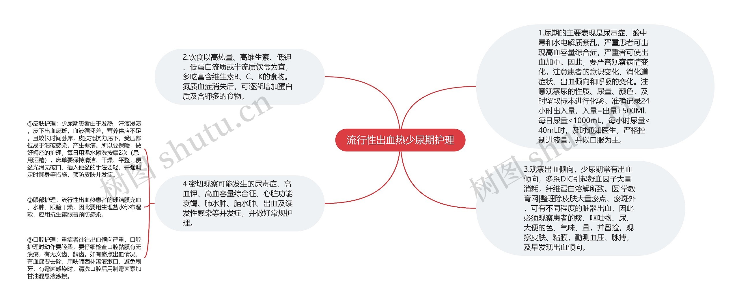 流行性出血热少尿期护理思维导图