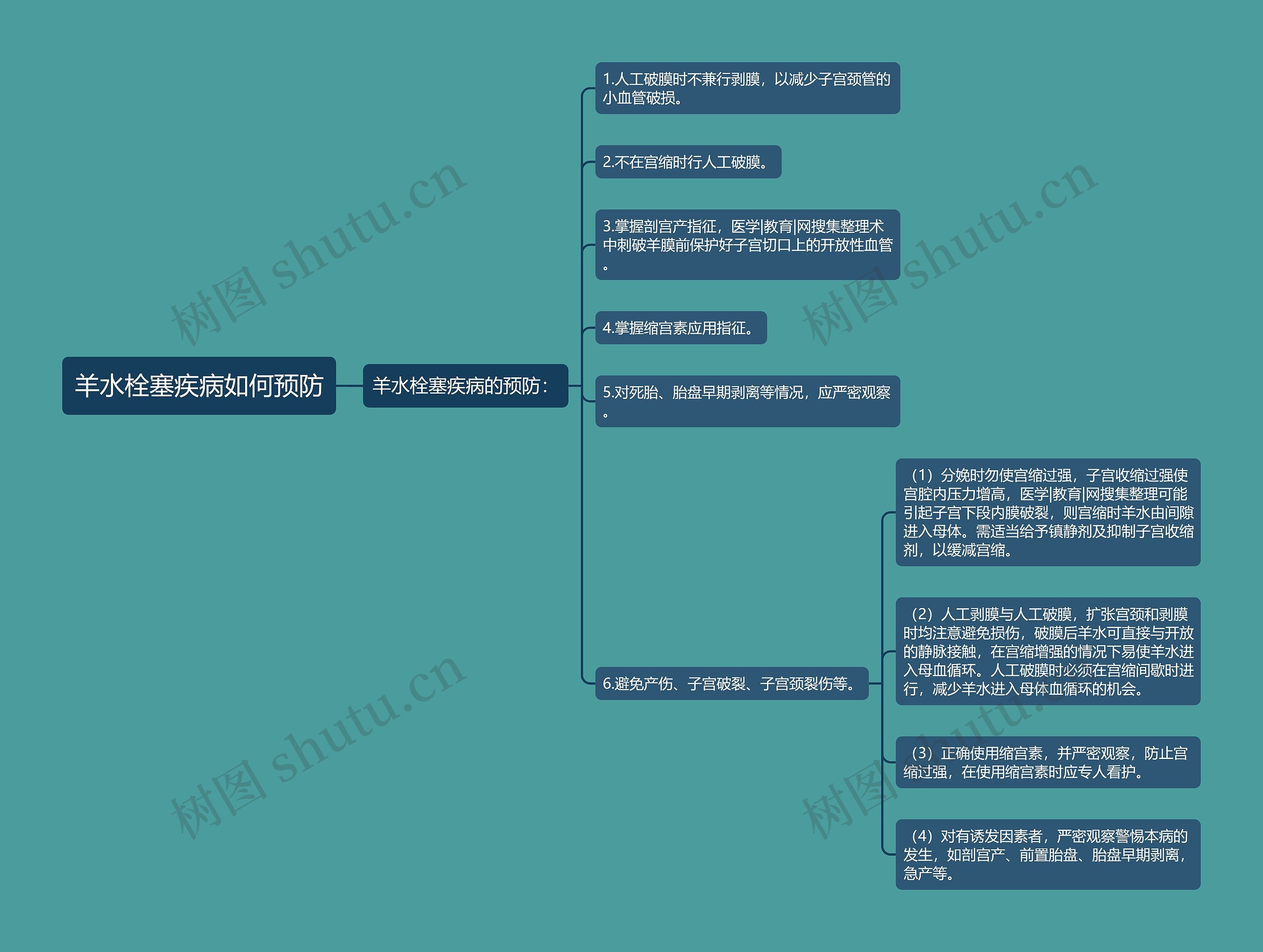 羊水栓塞疾病如何预防思维导图