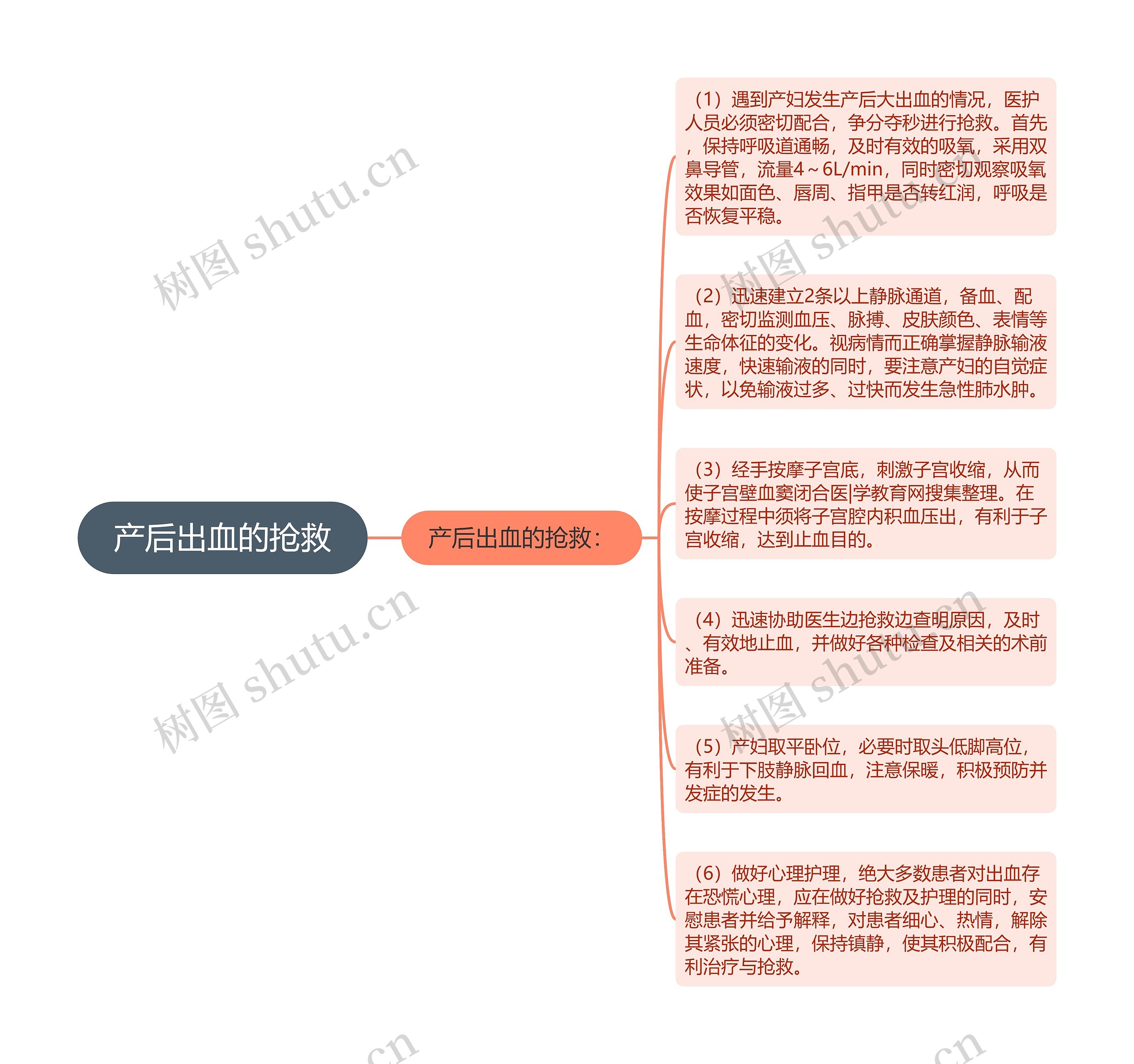 产后出血的抢救思维导图