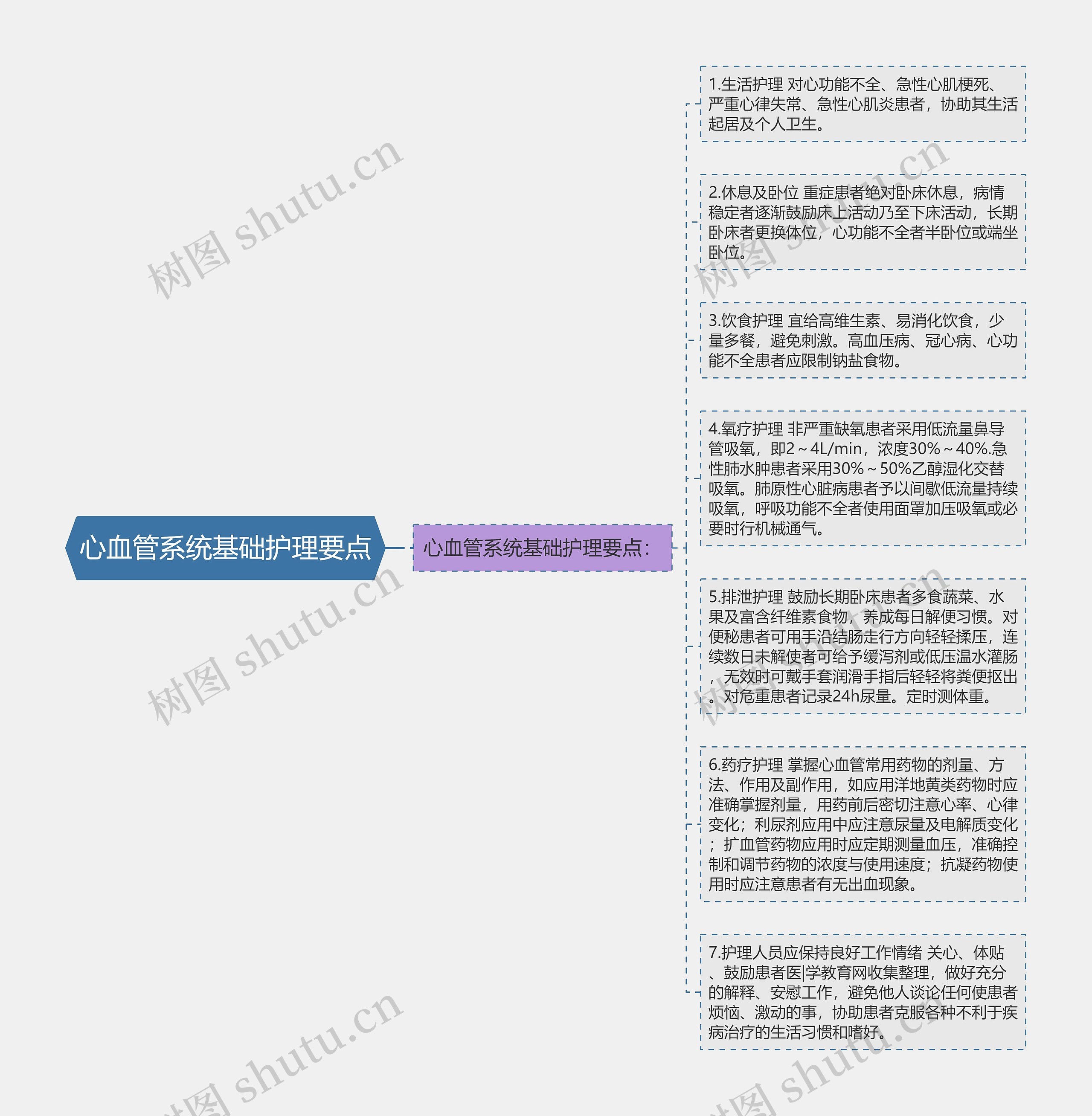 心血管系统基础护理要点思维导图