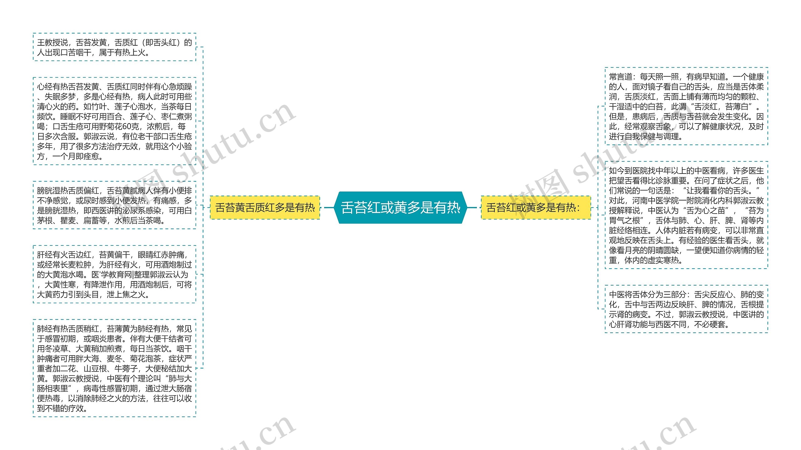 舌苔红或黄多是有热思维导图