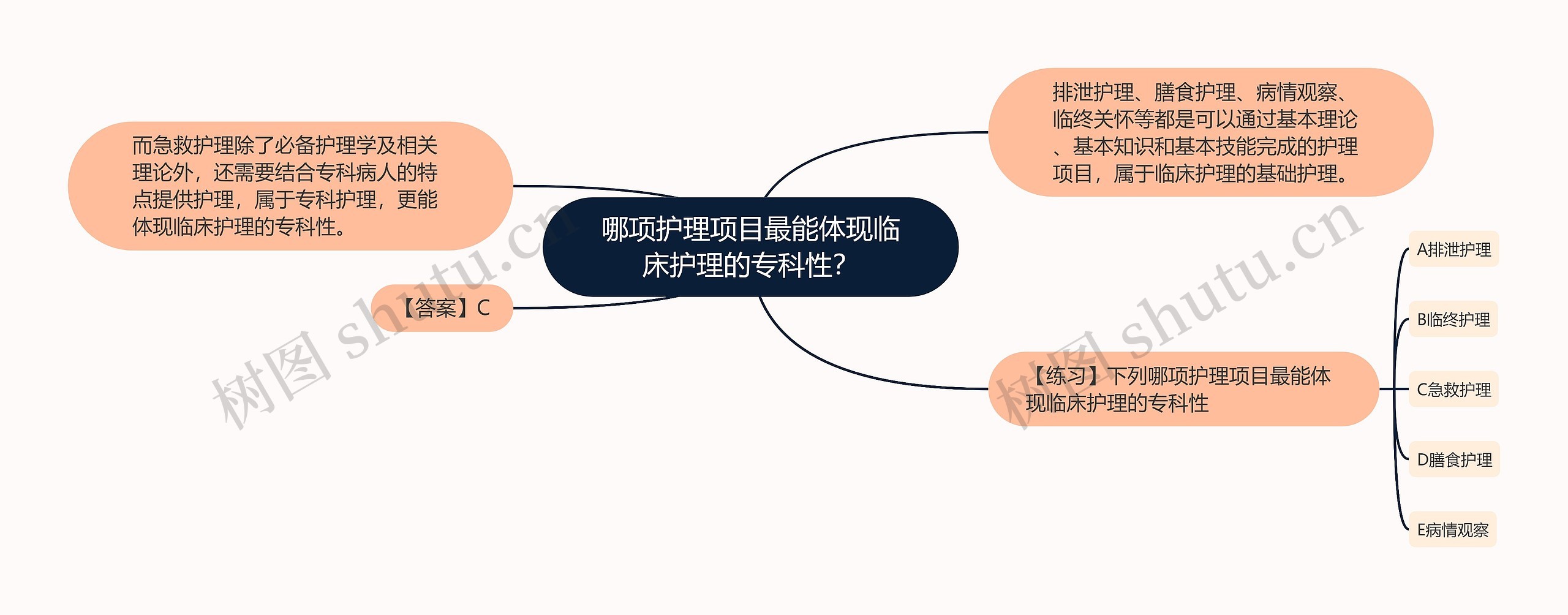 哪项护理项目最能体现临床护理的专科性？思维导图