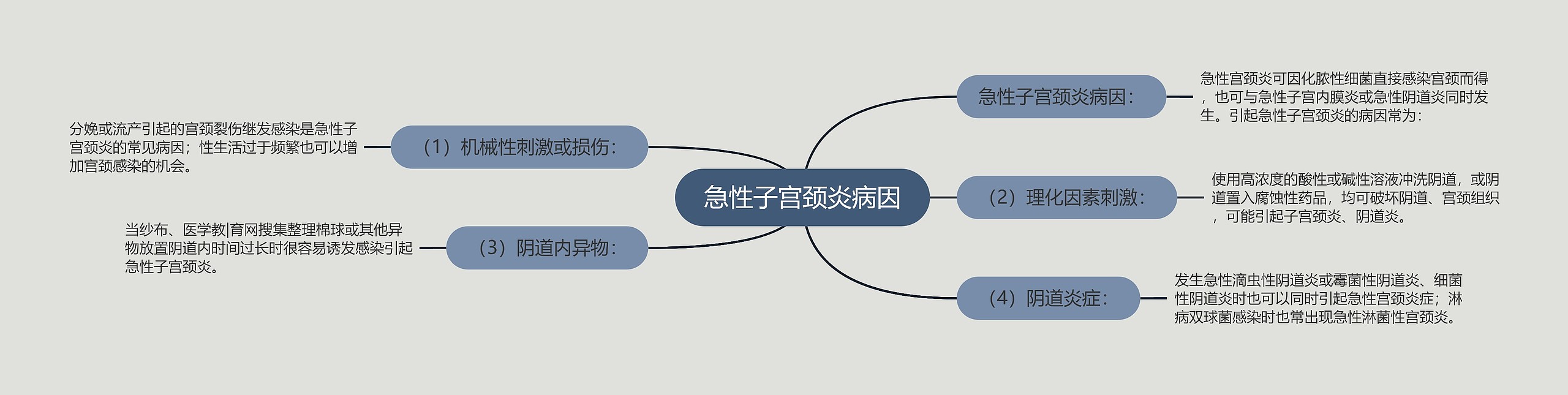 急性子宫颈炎病因思维导图