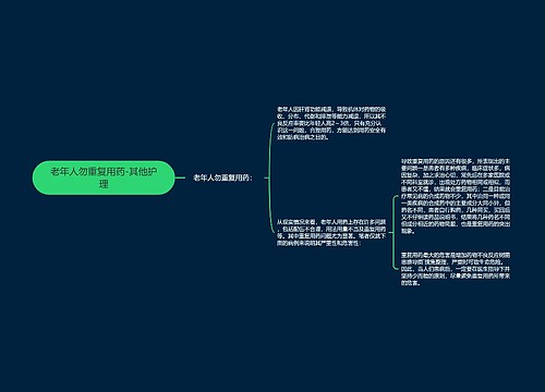 老年人勿重复用药-其他护理