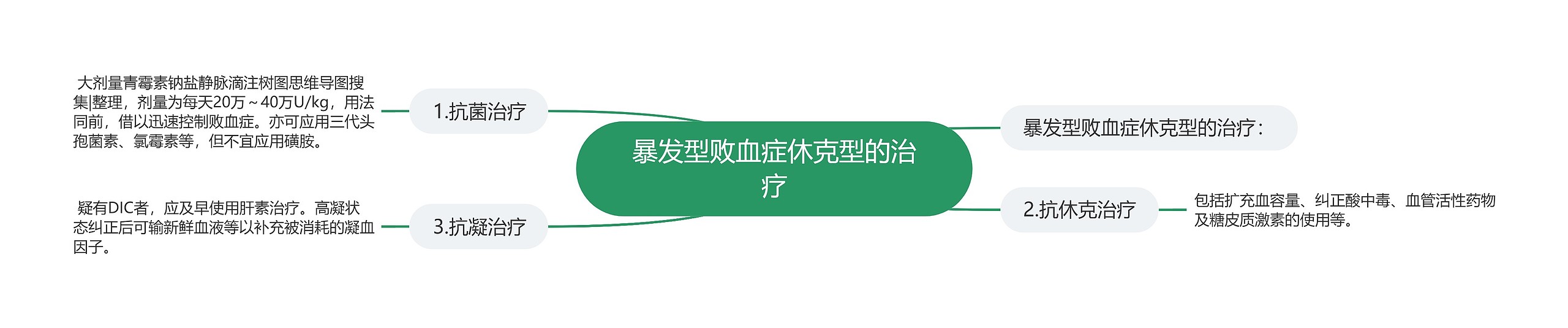 暴发型败血症休克型的治疗思维导图