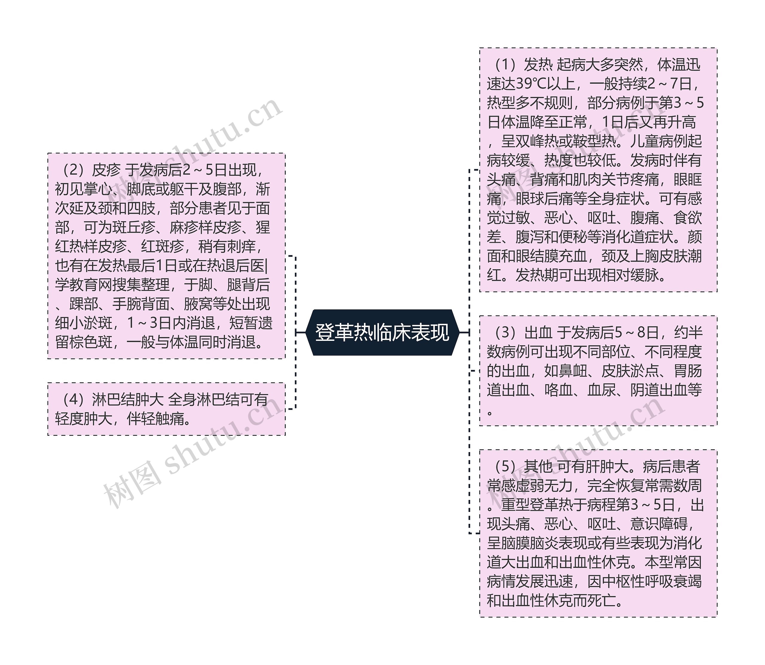 登革热临床表现思维导图