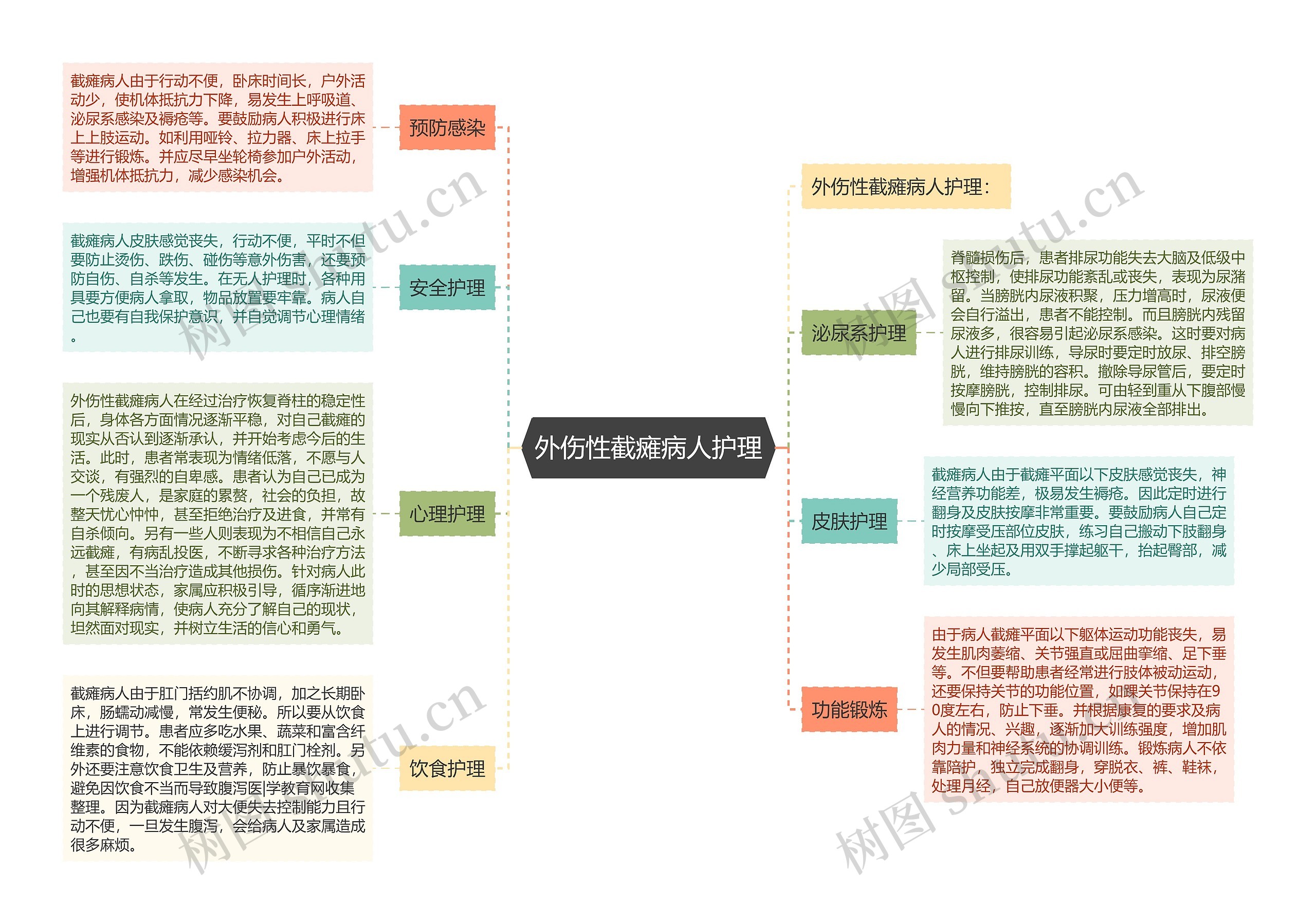 外伤性截瘫病人护理思维导图