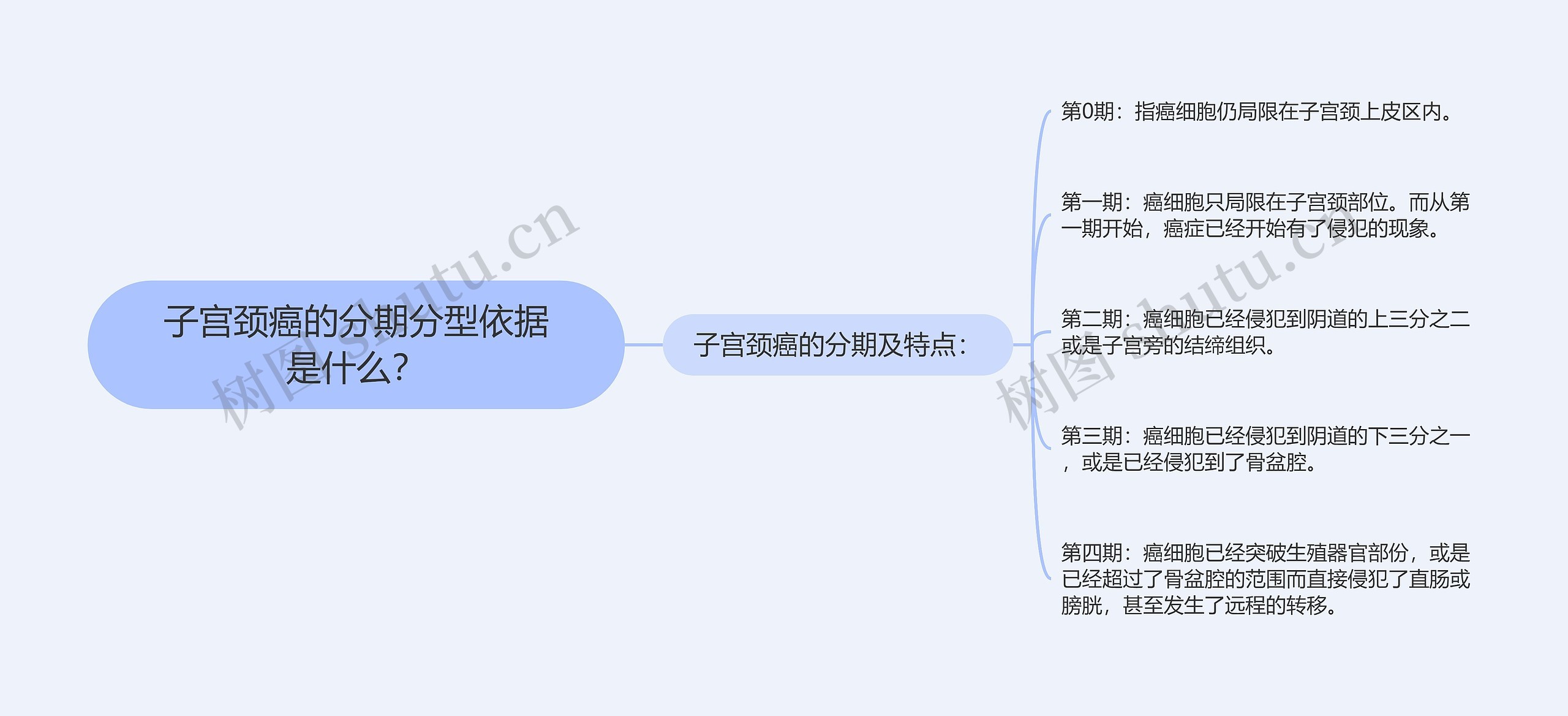 子宫颈癌的分期分型依据是什么？思维导图