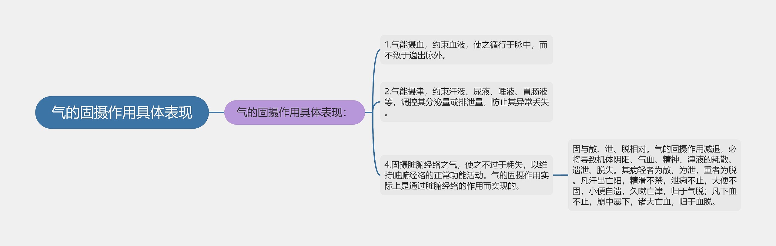 气的固摄作用具体表现思维导图