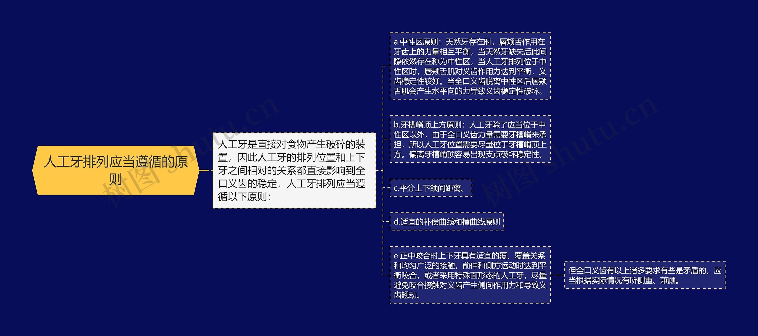 人工牙排列应当遵循的原则思维导图