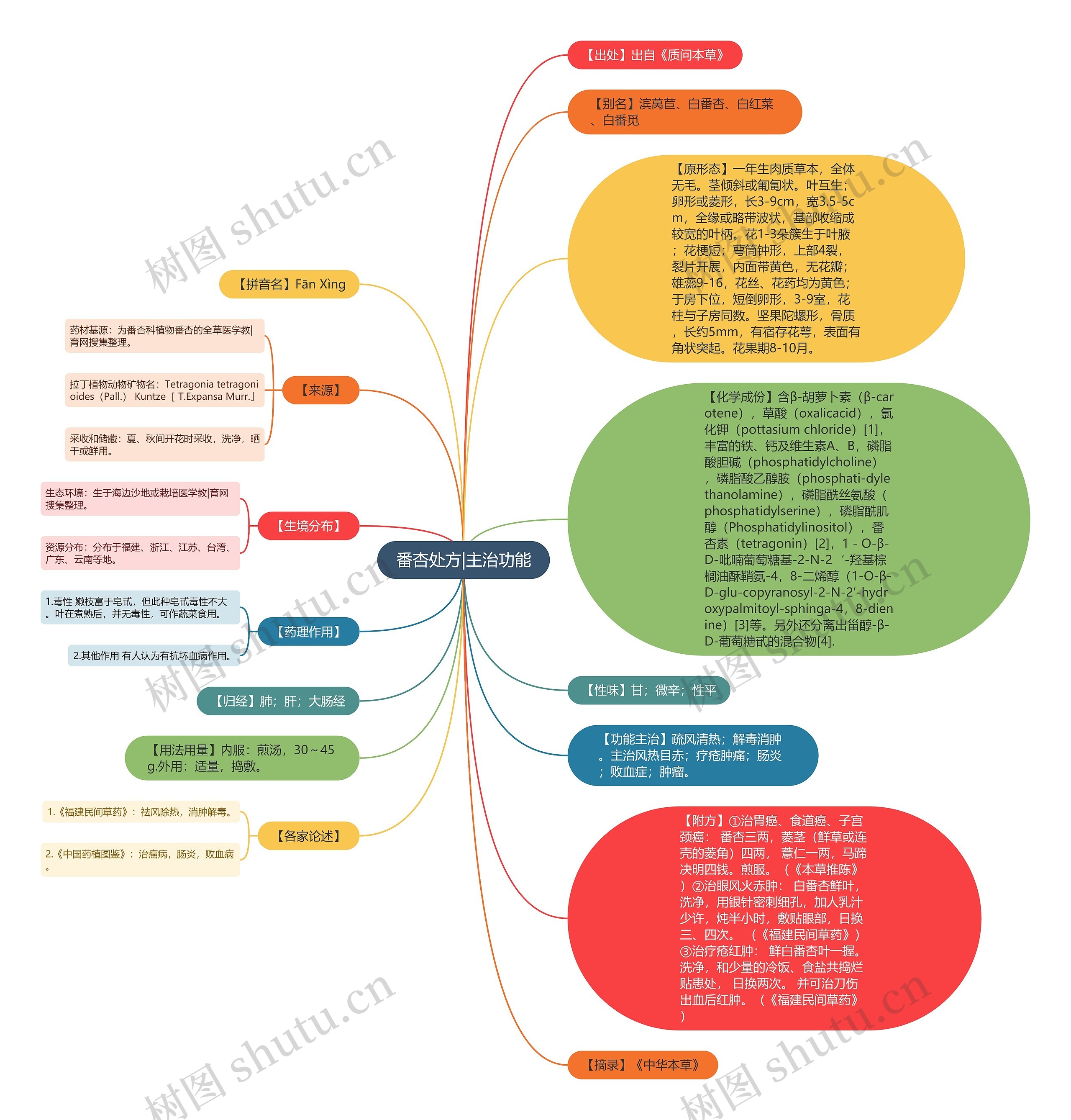 番杏处方|主治功能思维导图