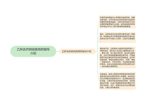 乙肝合并肺结核用药指导介绍