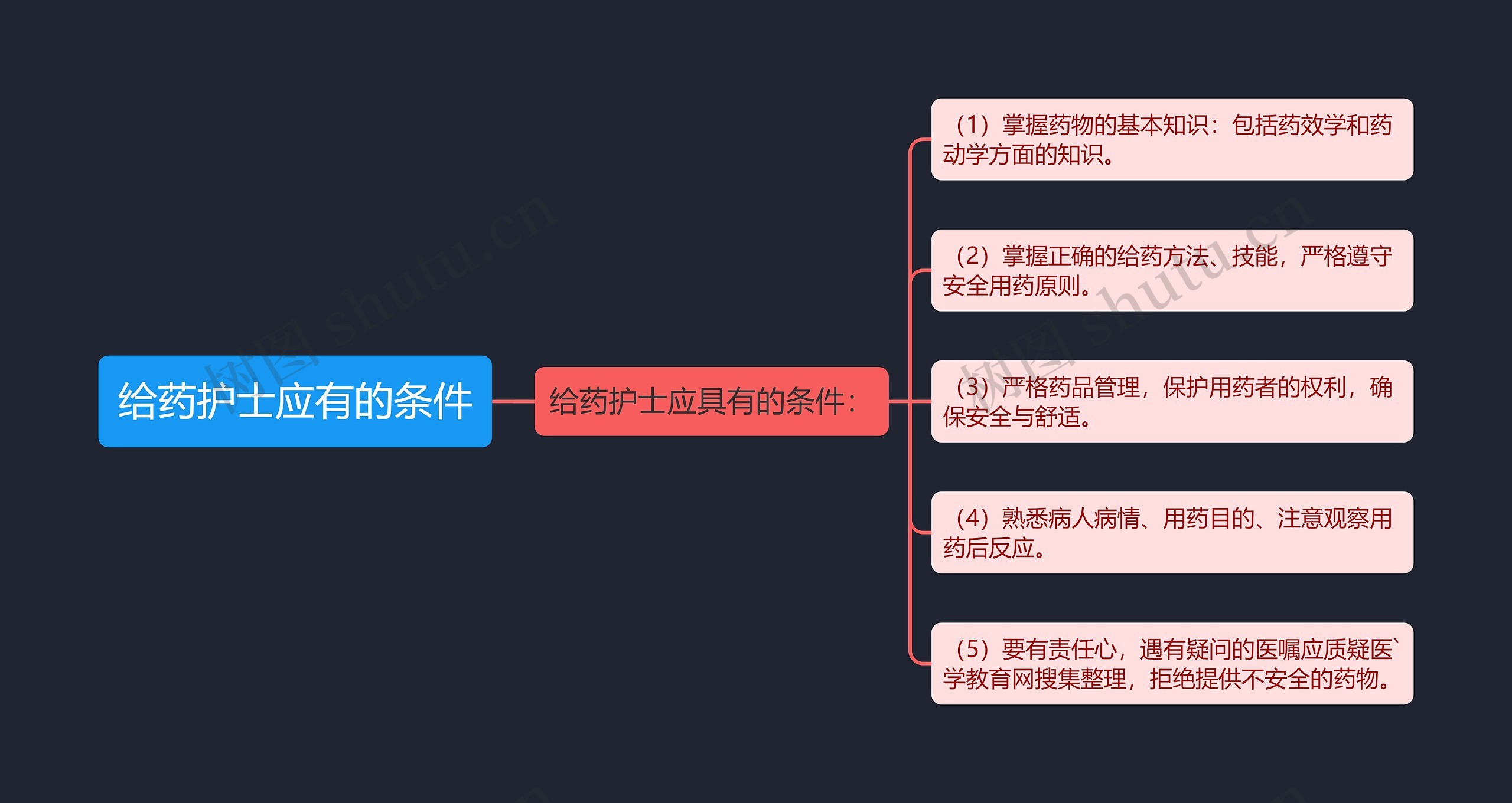 给药护士应有的条件思维导图