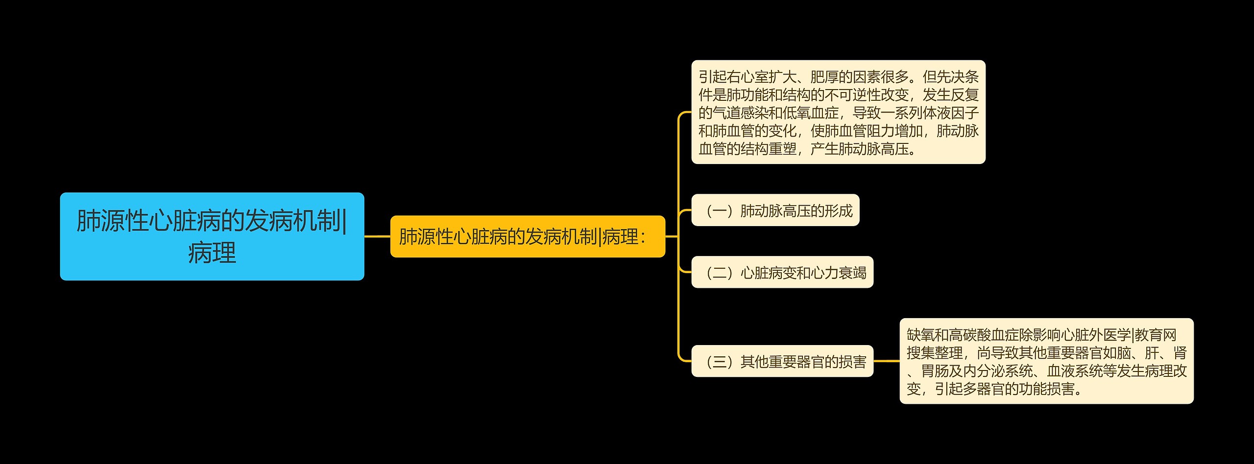 肺源性心脏病的发病机制|病理思维导图