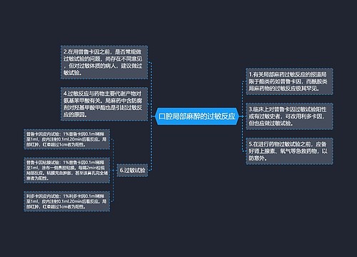 口腔局部麻醉的过敏反应