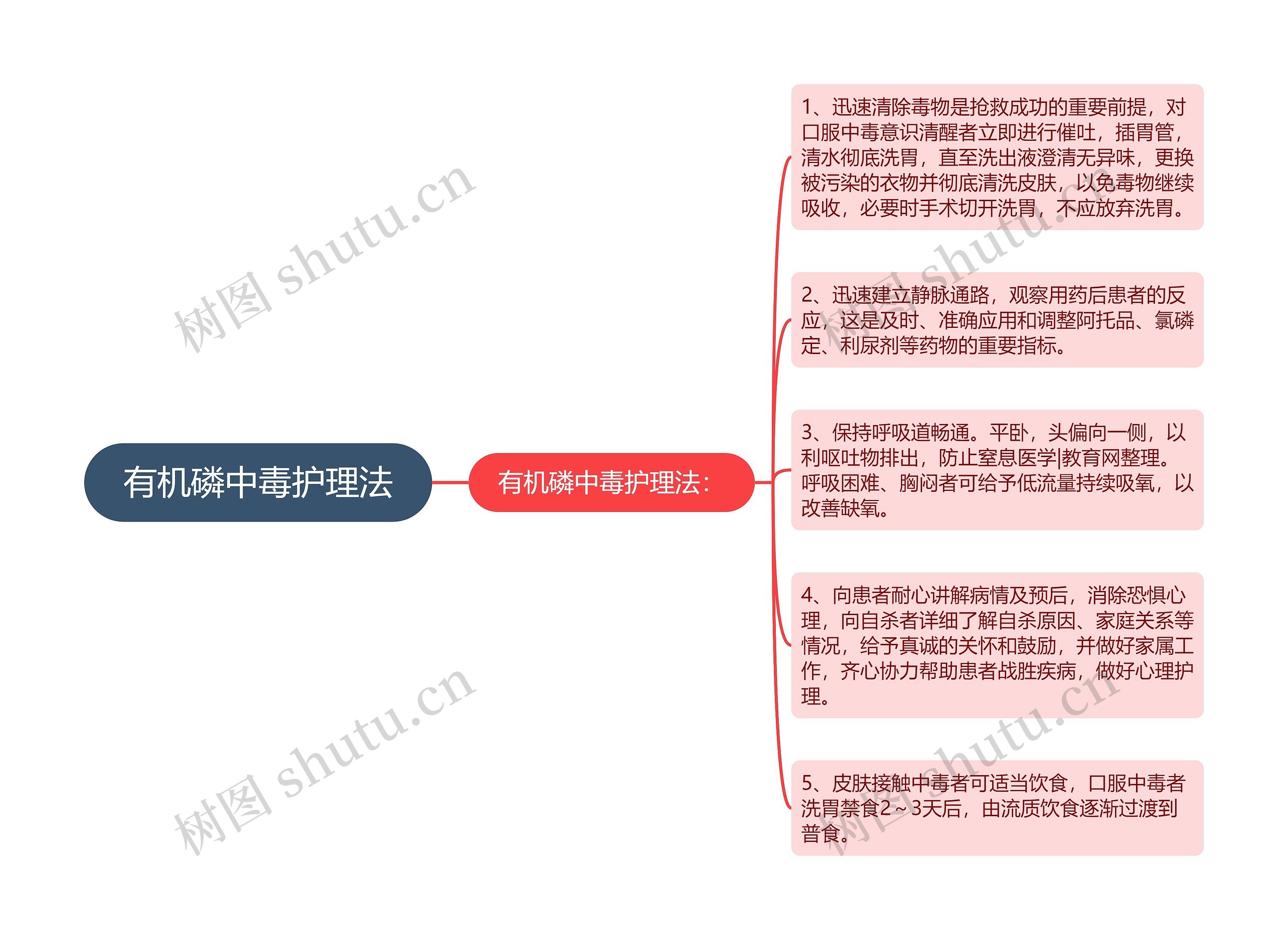 有机磷中毒护理法思维导图