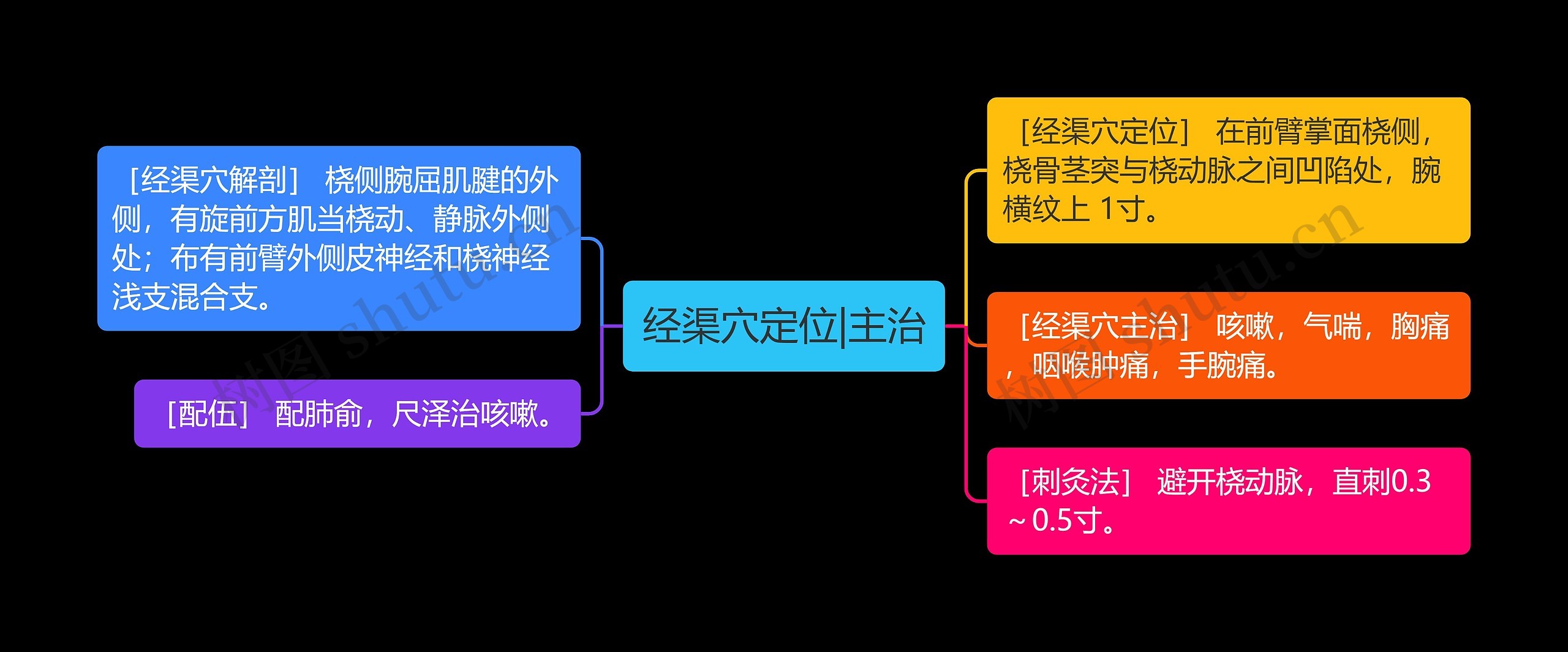 经渠穴定位|主治思维导图