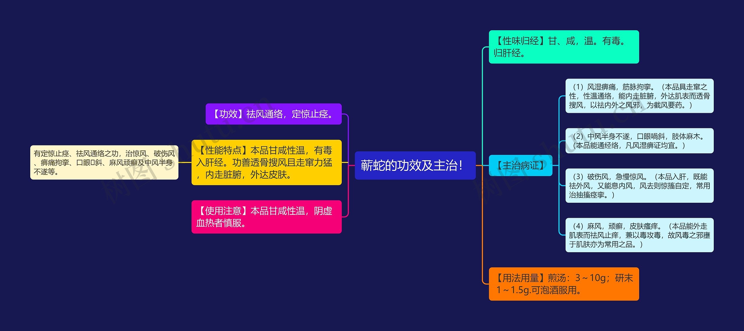 蕲蛇的功效及主治！思维导图