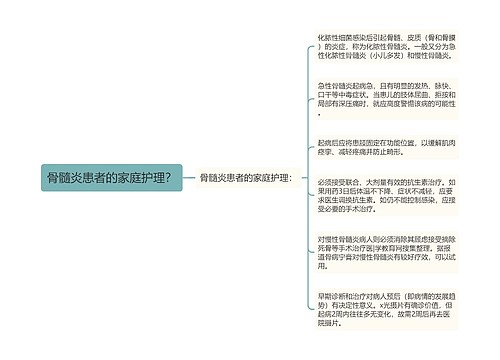 骨髓炎患者的家庭护理？