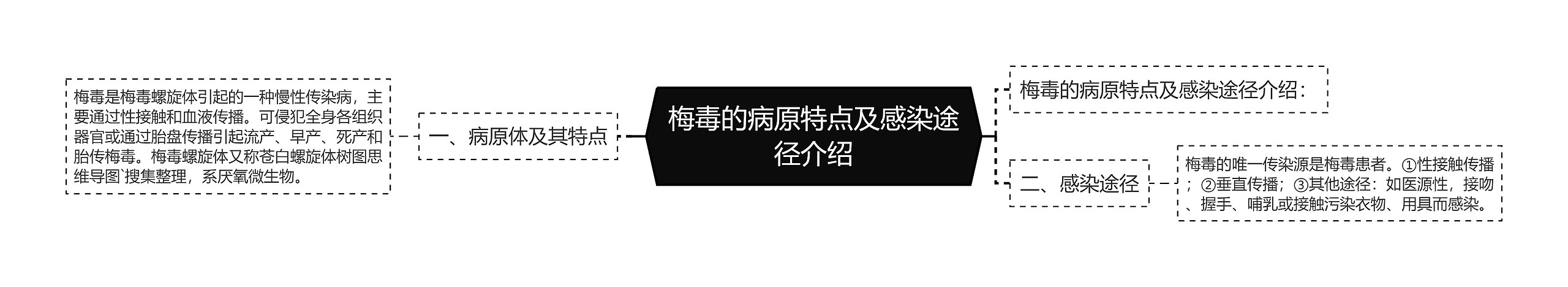 梅毒的病原特点及感染途径介绍思维导图