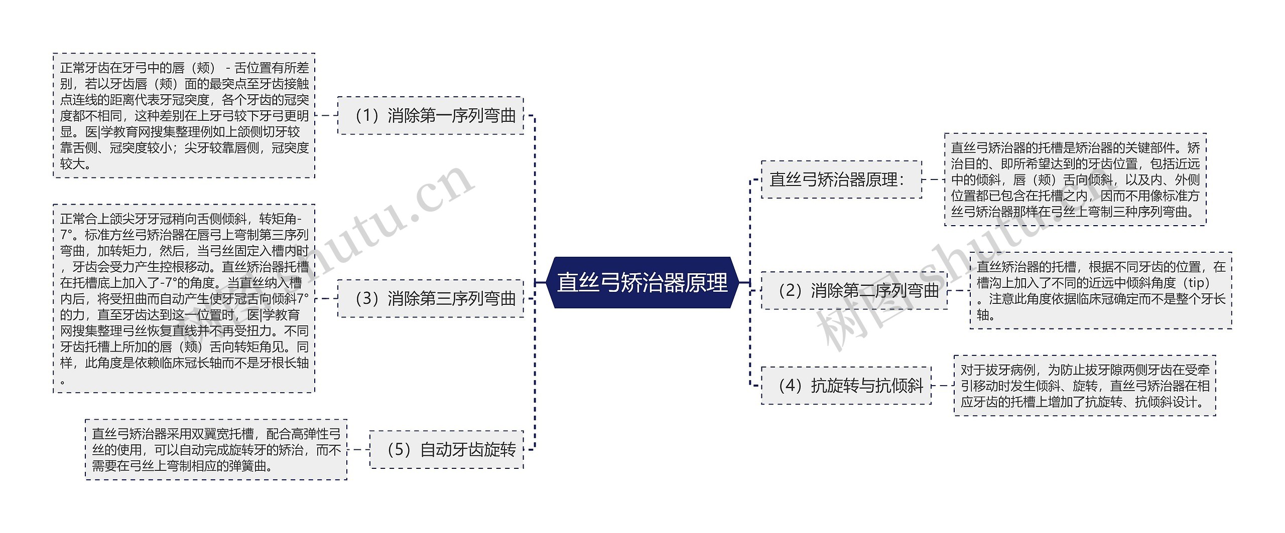 直丝弓矫治器原理思维导图