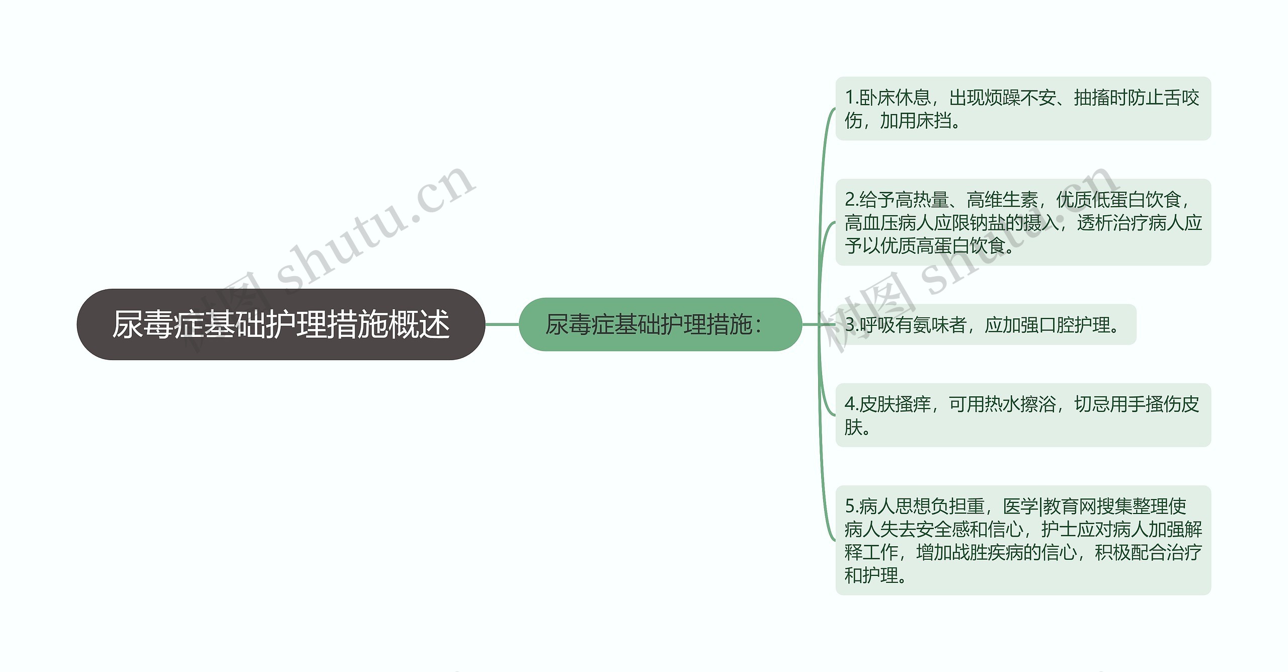 尿毒症基础护理措施概述思维导图