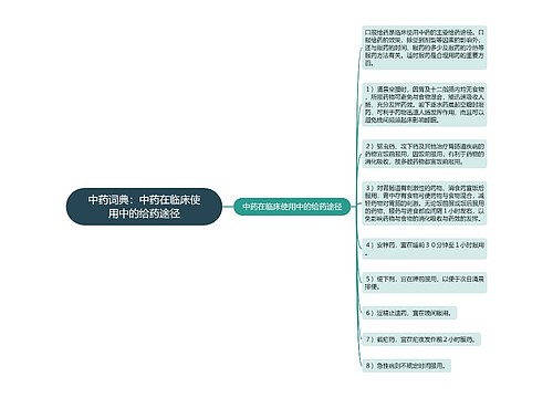 中药词典：中药在临床使用中的给药途径