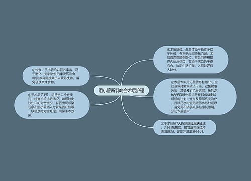 泪小管断裂吻合术后护理