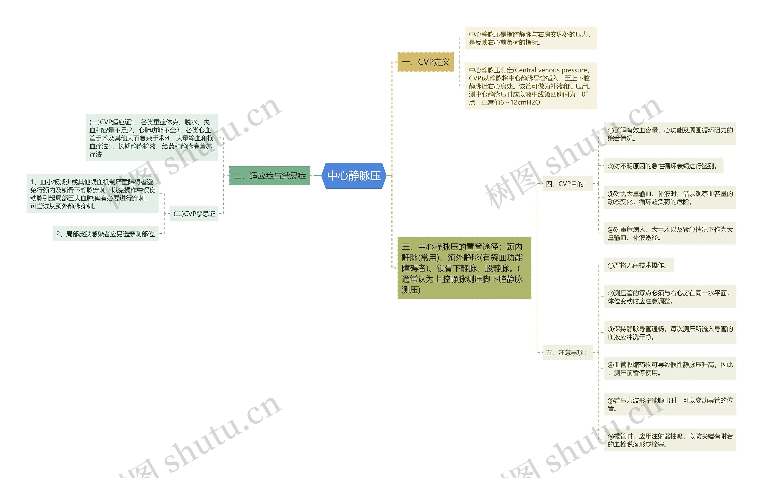 中心静脉压思维导图
